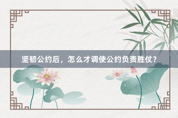 坚韧公约后，怎么才调使公约负责胜仗？